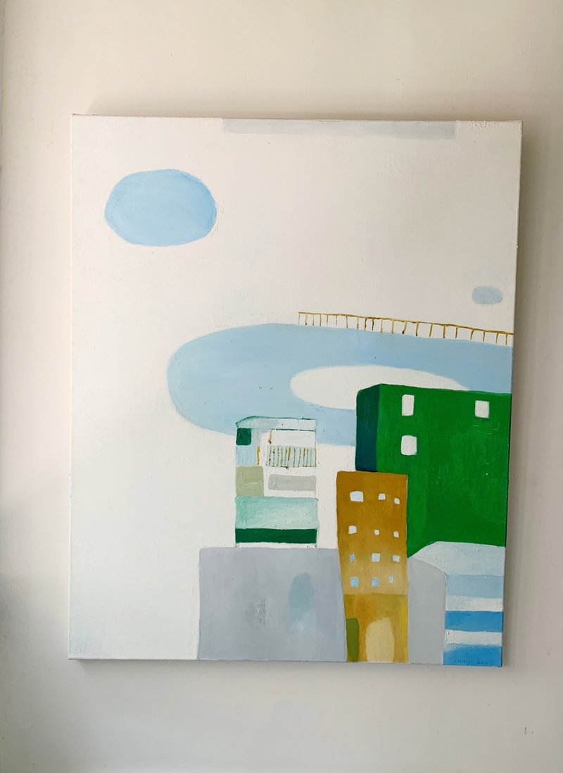油画作品--城市之流 - 海报/装饰画/版画 - 棉．麻 