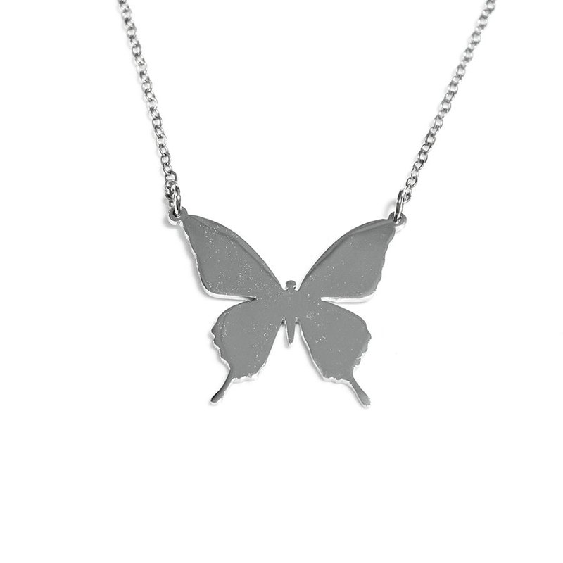 Butterfly pendant - 项链 - 其他金属 银色
