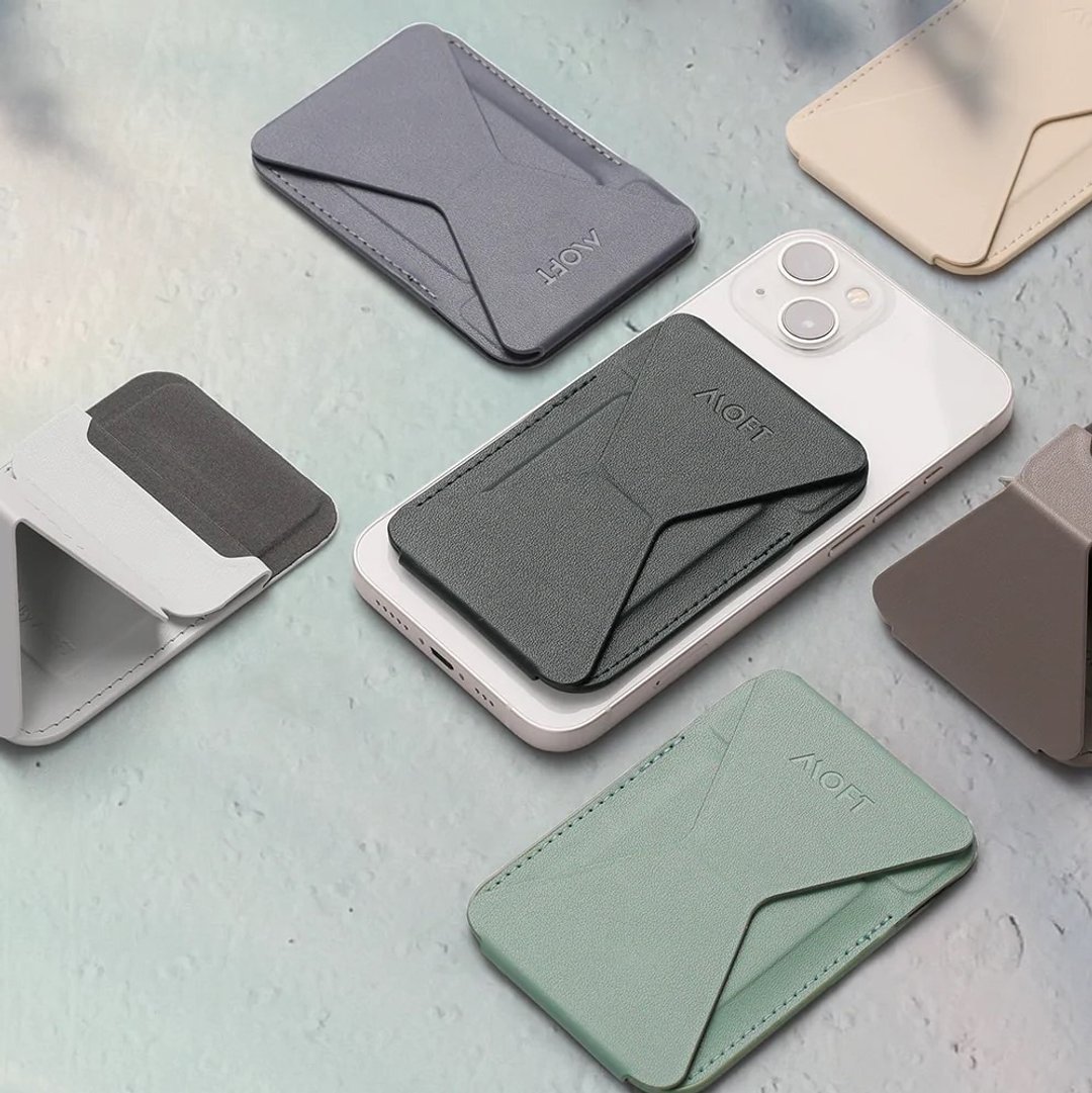MOFT MagSafe Wallet Stand 磁吸手机支架 | Coastline Edition - 手机座/防尘塞 - 人造皮革 灰色