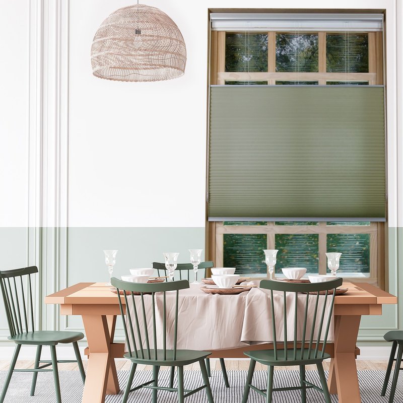 酪梨上下开合双循环珠链半遮光蜂巢帘 (Avocado) - 门帘/门牌 - 聚酯纤维 