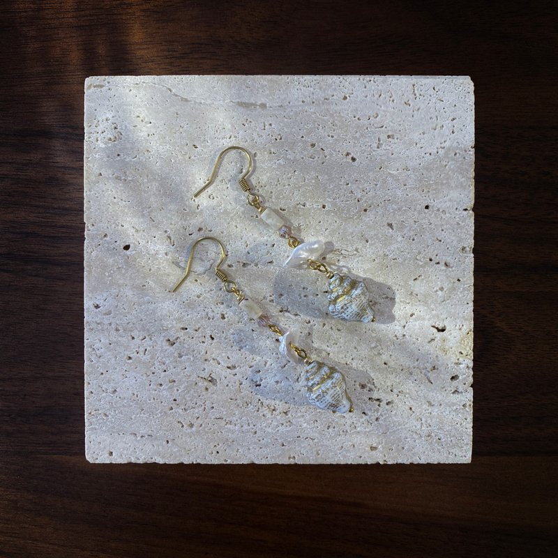 Atelier Pluton实验序号 | PL466 - 耳环/耳夹 - 玻璃 白色