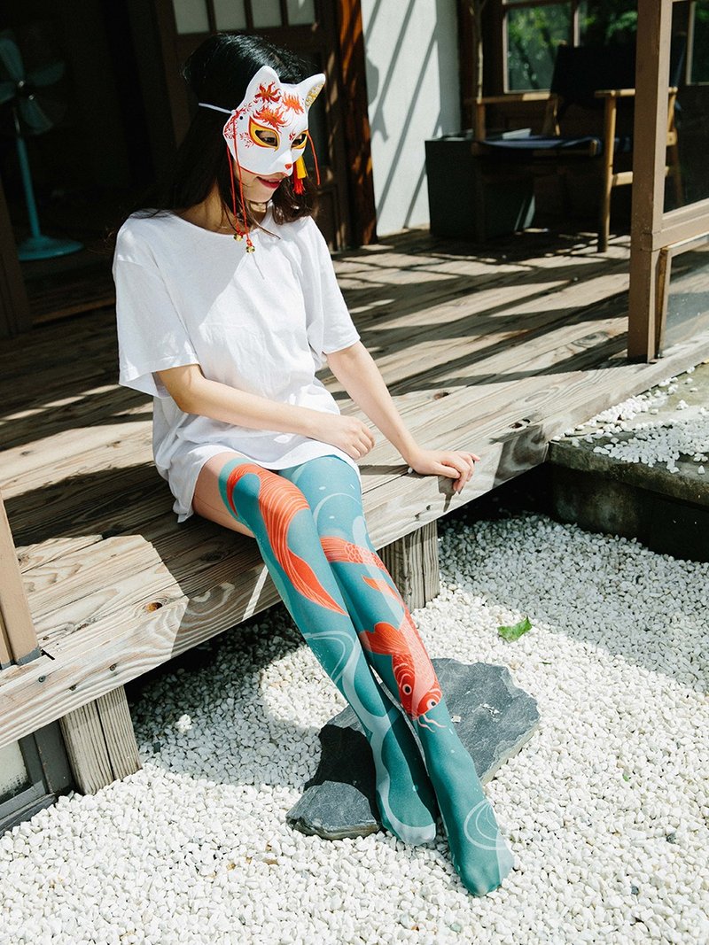 SIOWL 日系锦鲤  江户时代系列 设计师原创 连裤袜 - 袜子 - 棉．麻 