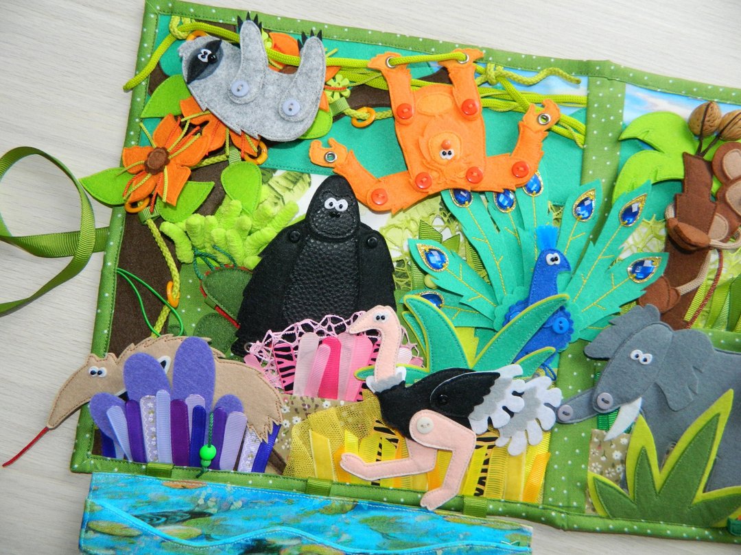 Jungle, Wildlife and Animals, Montessori Activity Book, Educational Toy set - 玩具/玩偶 - 其他材质 绿色