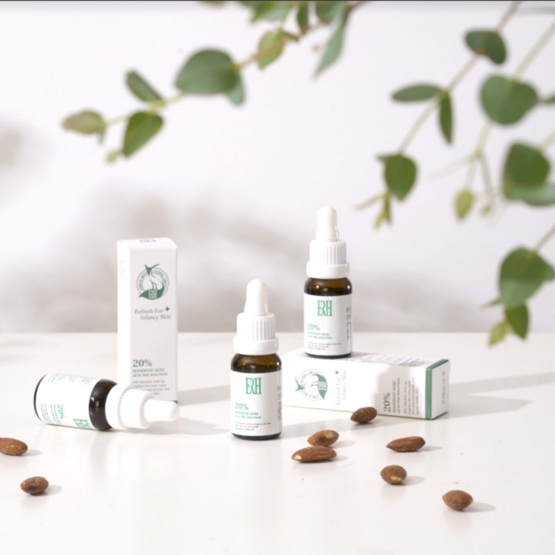 【因艾希ERH】20%杏仁酸焕肤美白精华液 粉刺毛孔 暗沉 痘痘 焕肤 - 精华液/安瓶 - 浓缩/萃取物 绿色