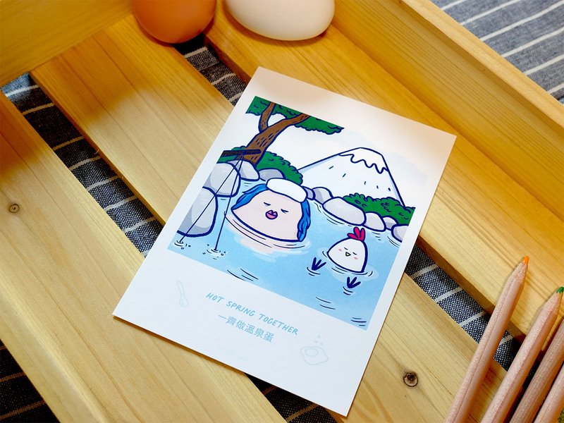 名信片 - 一齐做温泉蛋 - 卡片/明信片 - 纸 白色