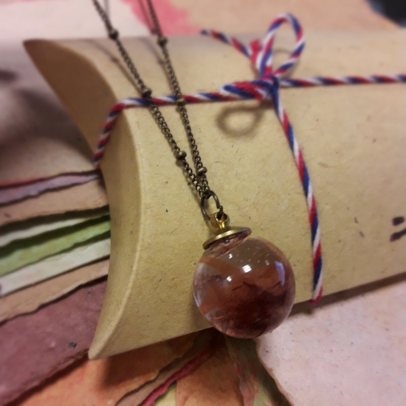 手工纸长链<紫红晶球> - 项链 - 纸 紫色