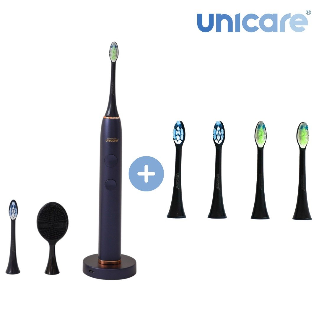 口腔保健组合-unicare音波电动牙刷星空蓝搭配原厂四件刷头组 - 卫浴用品 - 其他材质 蓝色
