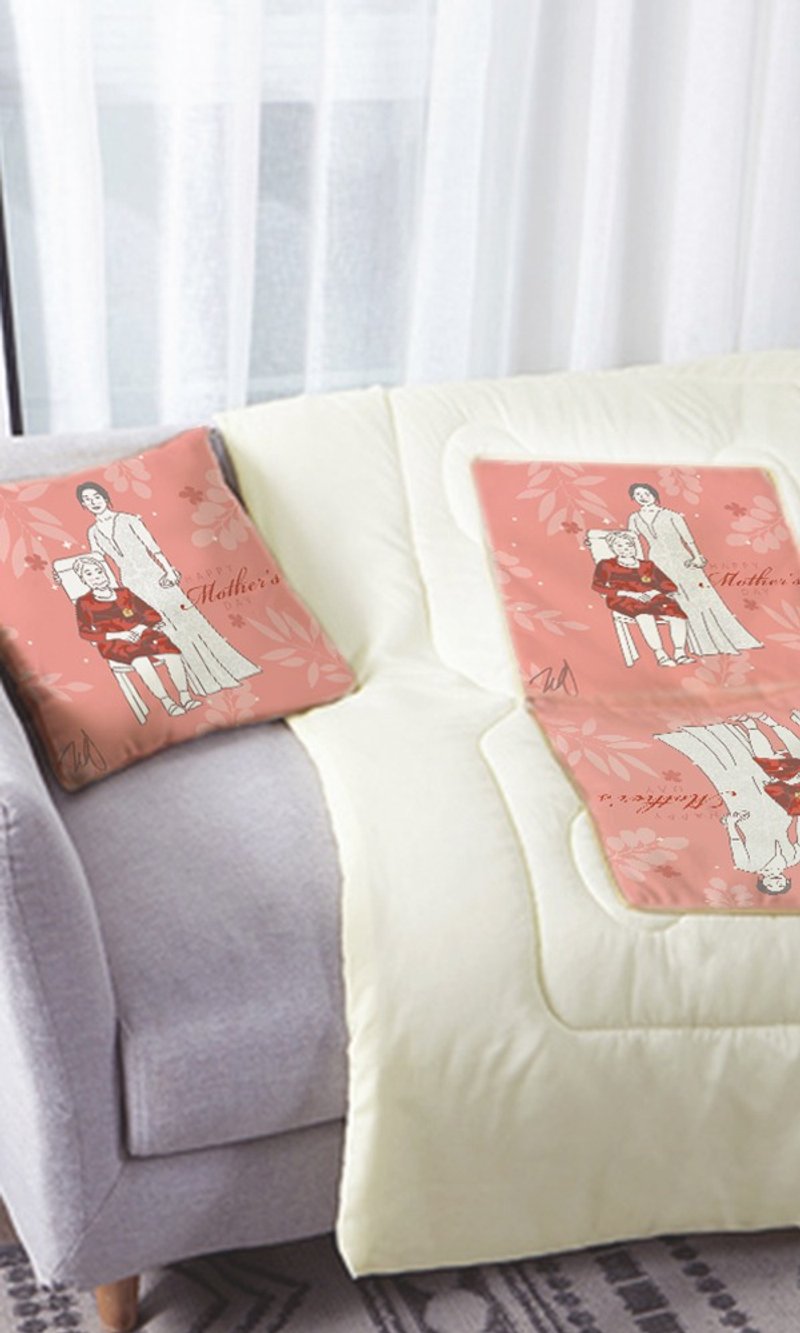 定制似颜绘 | 人像 宠物 二合一凉被抱枕 纪念礼物(含卡片一张) - 枕头/抱枕 - 棉．麻 