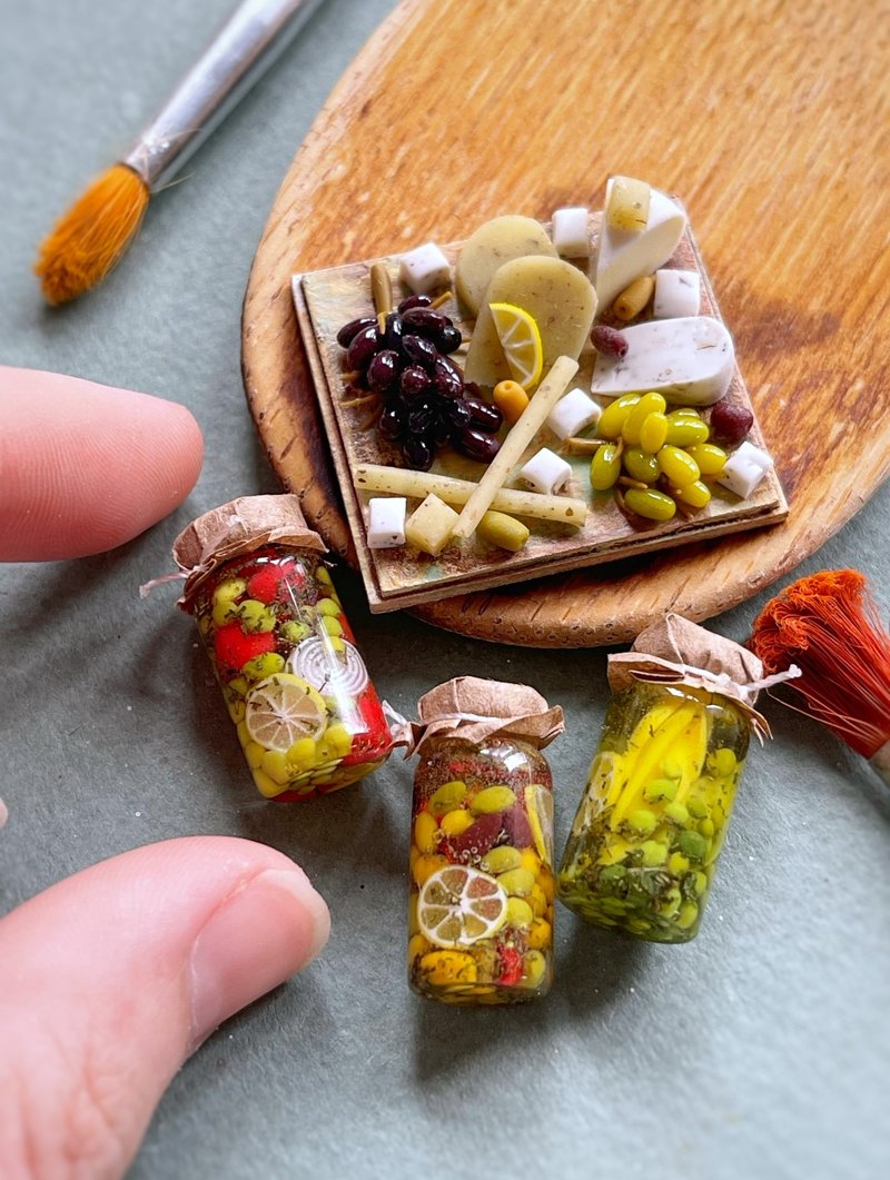 一套迷你起司板和蔬菜罐 - 玩偶/公仔 - 其他材质 多色