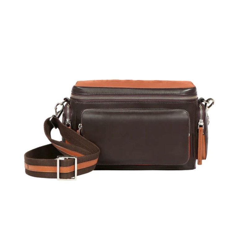 HIDESIGN 双色拼接盒型包 LORDS 01 - 侧背包/斜挎包 - 真皮 咖啡色