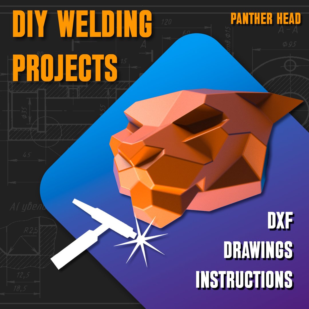 焊接项目计划图 Panther Head（DXF、PDF） - 图文模板设计 - 其他材质 