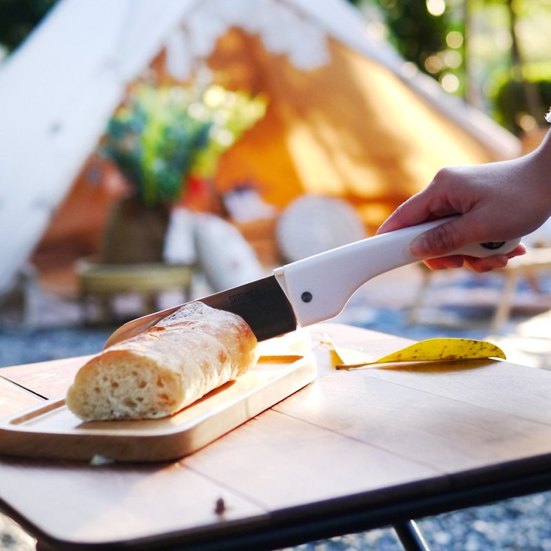 SADOMAIN 仙德曼-户外露营料理折合刀-附专属收纳套 - 菜刀/刀架 - 橡胶 白色