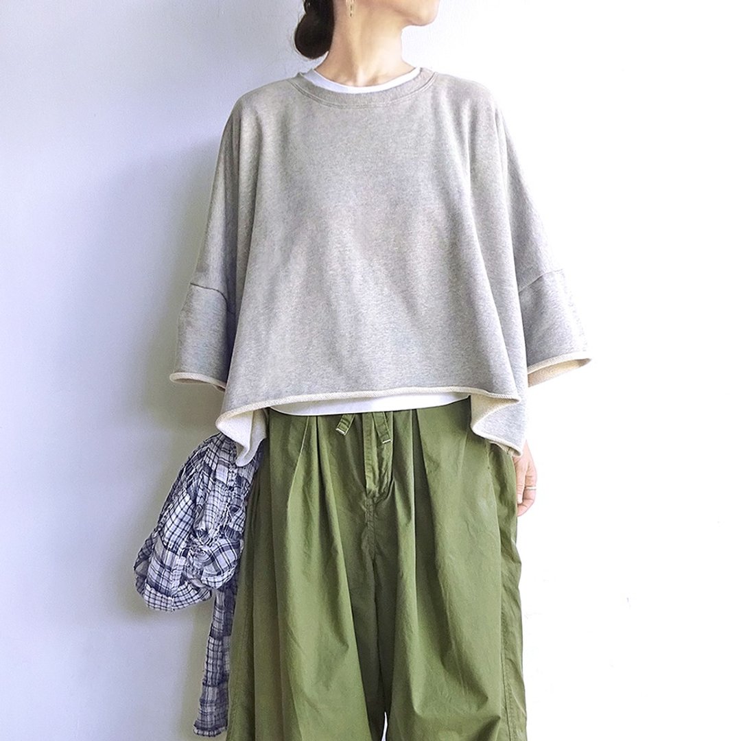 Pinkoi 代购 - 帐篷剪裁毛圈布上衣（灰色） - 女装上衣 - 棉．麻 灰色