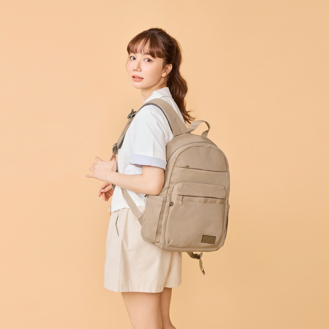 后背包-极光防泼水后背包-6399-21-多色任选 - 后背包/双肩包 - 尼龙 卡其色