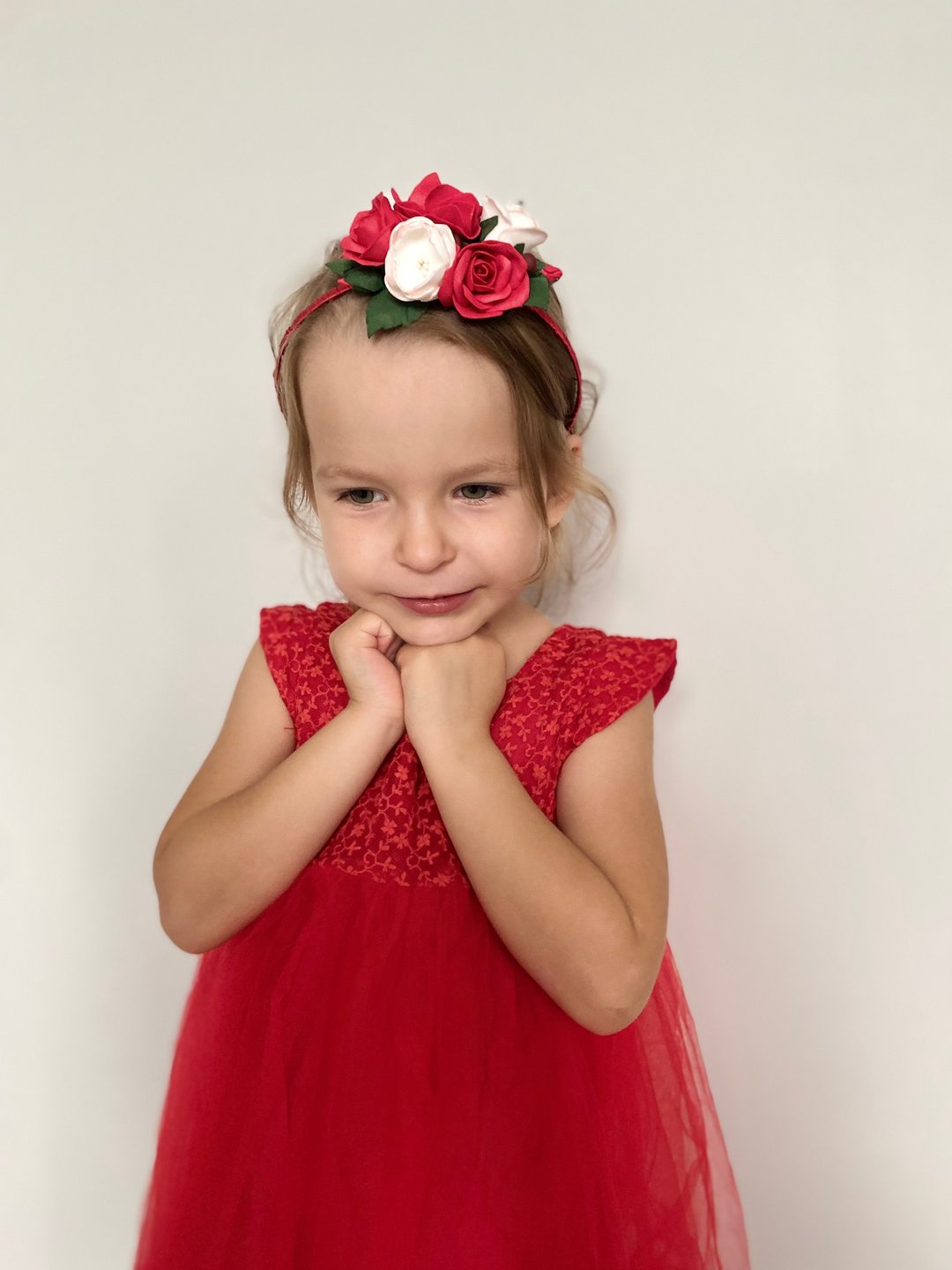 Red Flower headband for child. Child flower headband. - 婴儿帽/发带 - 其他材质 红色