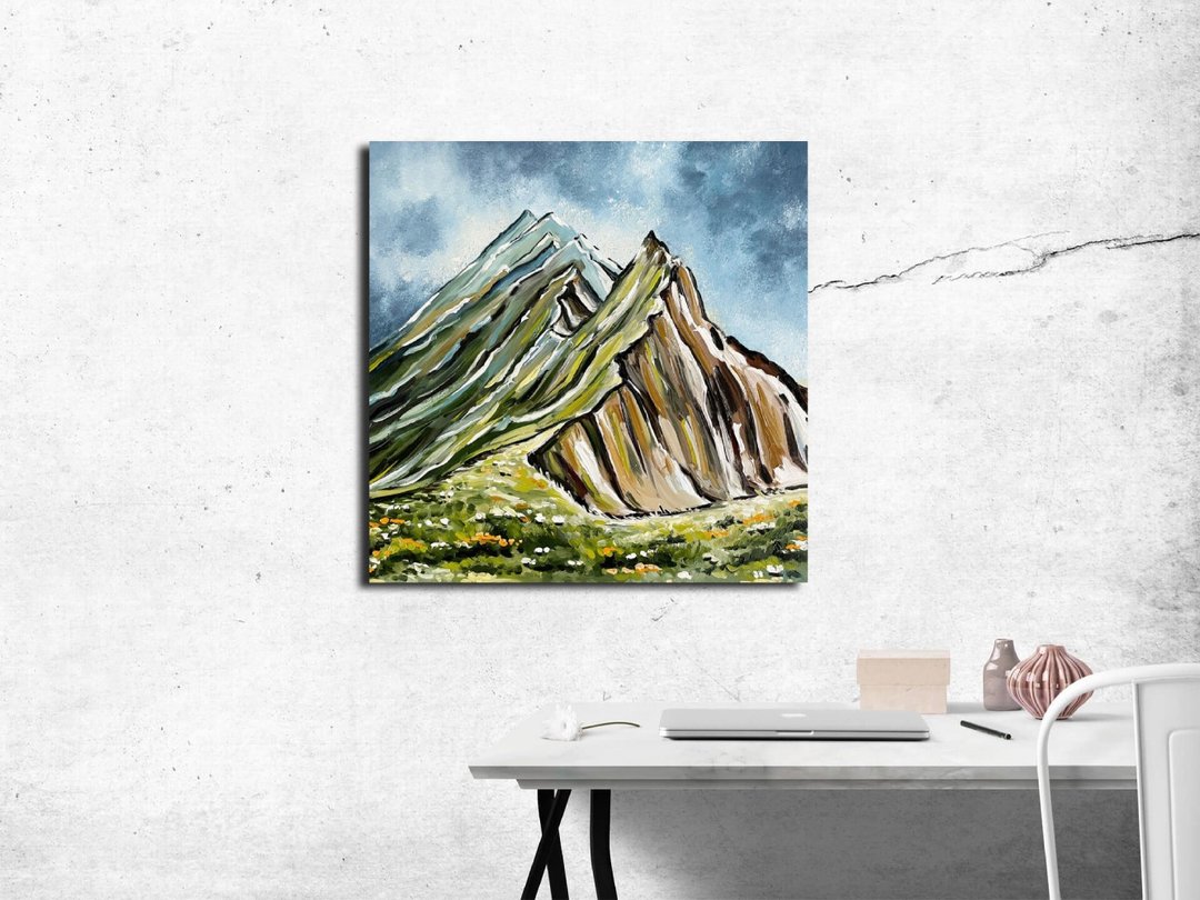 抽像風景 丙烯畫 室內畫 房間裝飾 家居擺設 百搭藝術 Mount Painting, Landscape Painting, - 海报/装饰画/版画 - 其他材质 多色