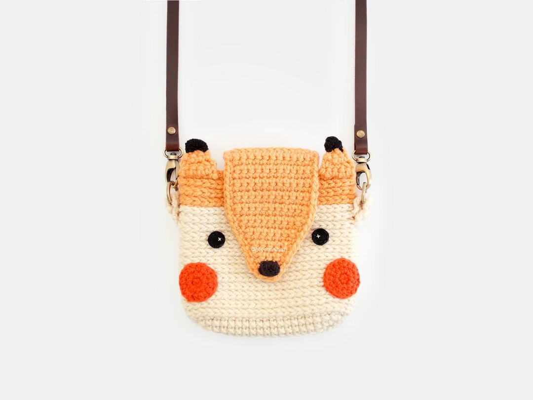 Fuji Instax Crochet Case - THE FOX | for Mini 25 / 50s / 8 / 90 / 70 / 26 / 9 - 相机 - 棉 橘色