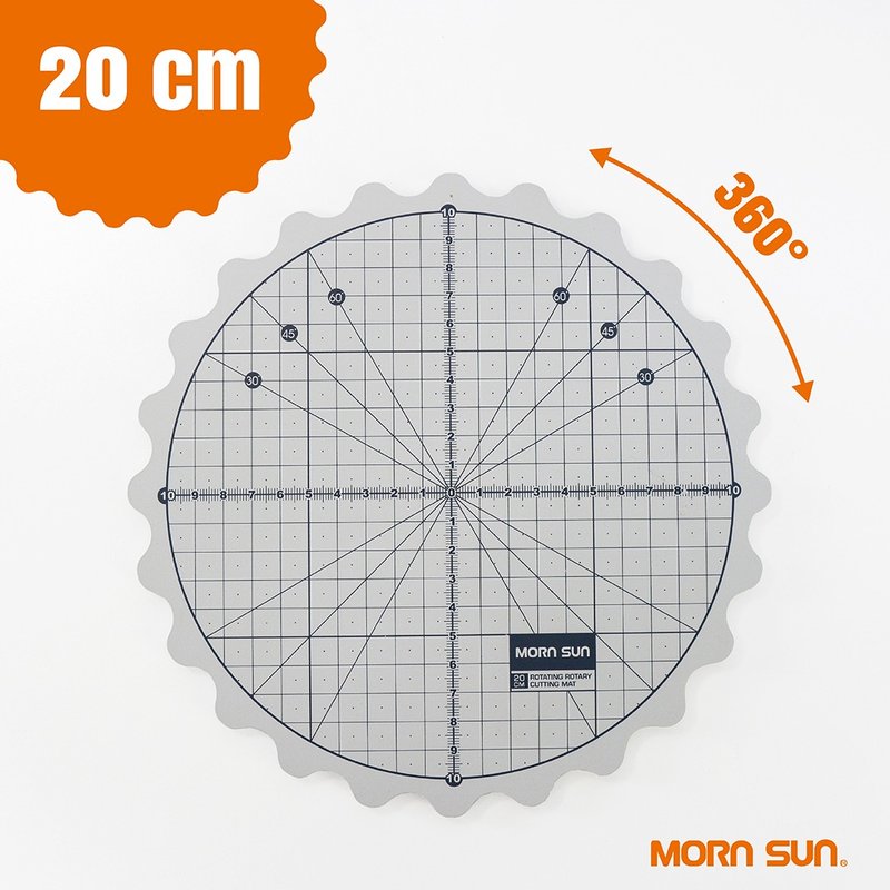 拨动式旋转拼布切割垫(直径20cm / 8寸) - 其他 - 塑料 灰色