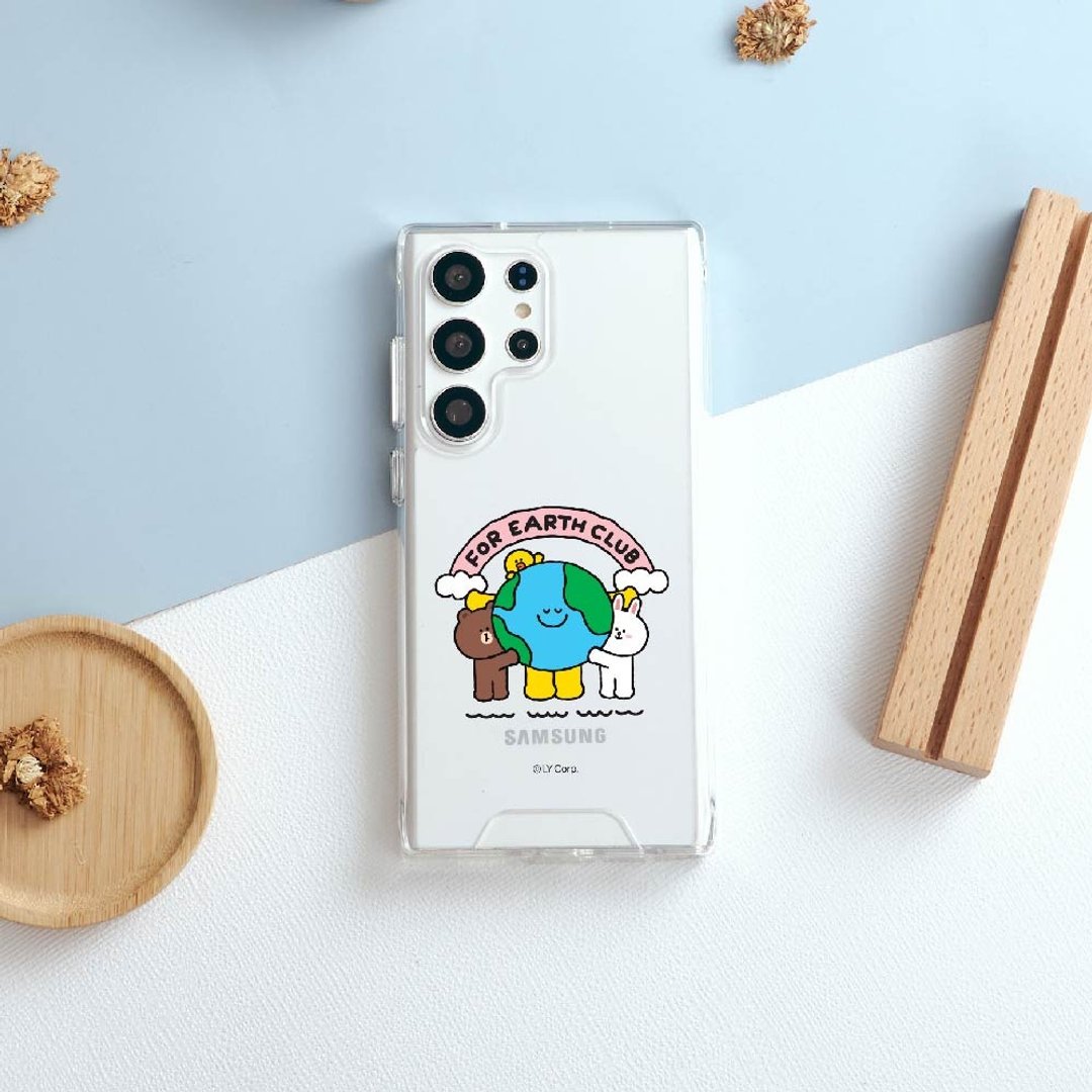 LINE FRIENDS Earth-拥抱地球防摔透明SAMSUNG手机壳 - 手机壳/手机套 - 塑料 多色