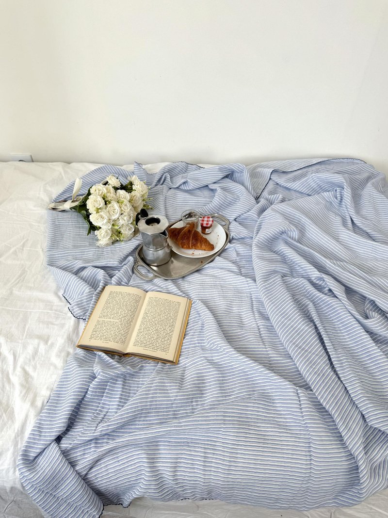 城市毛毯 - 海军蓝/天蓝色 - 被子/毛毯 - 棉．麻 