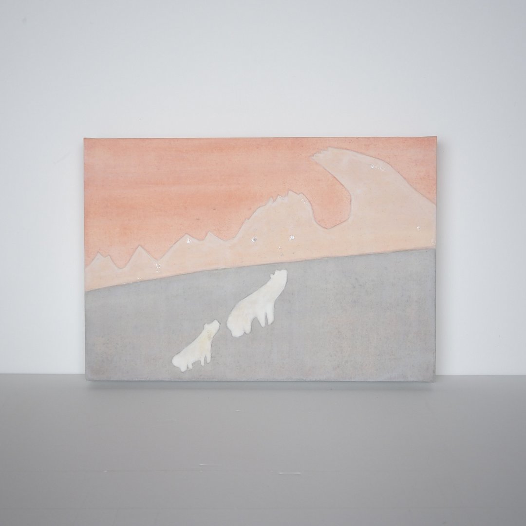 日本画【Ashioto】使用日本画材料创作的绘画作品 - 海报/装饰画/版画 - 纸 粉红色