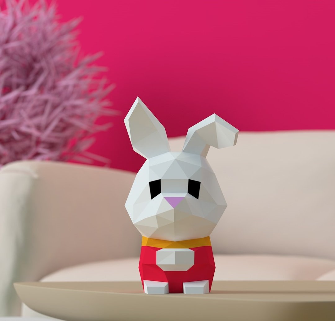 Balm 3D小兔DIY折纸 |手工制作 |2023新年动物(电子档) - 图文模板设计 - 其他材质 