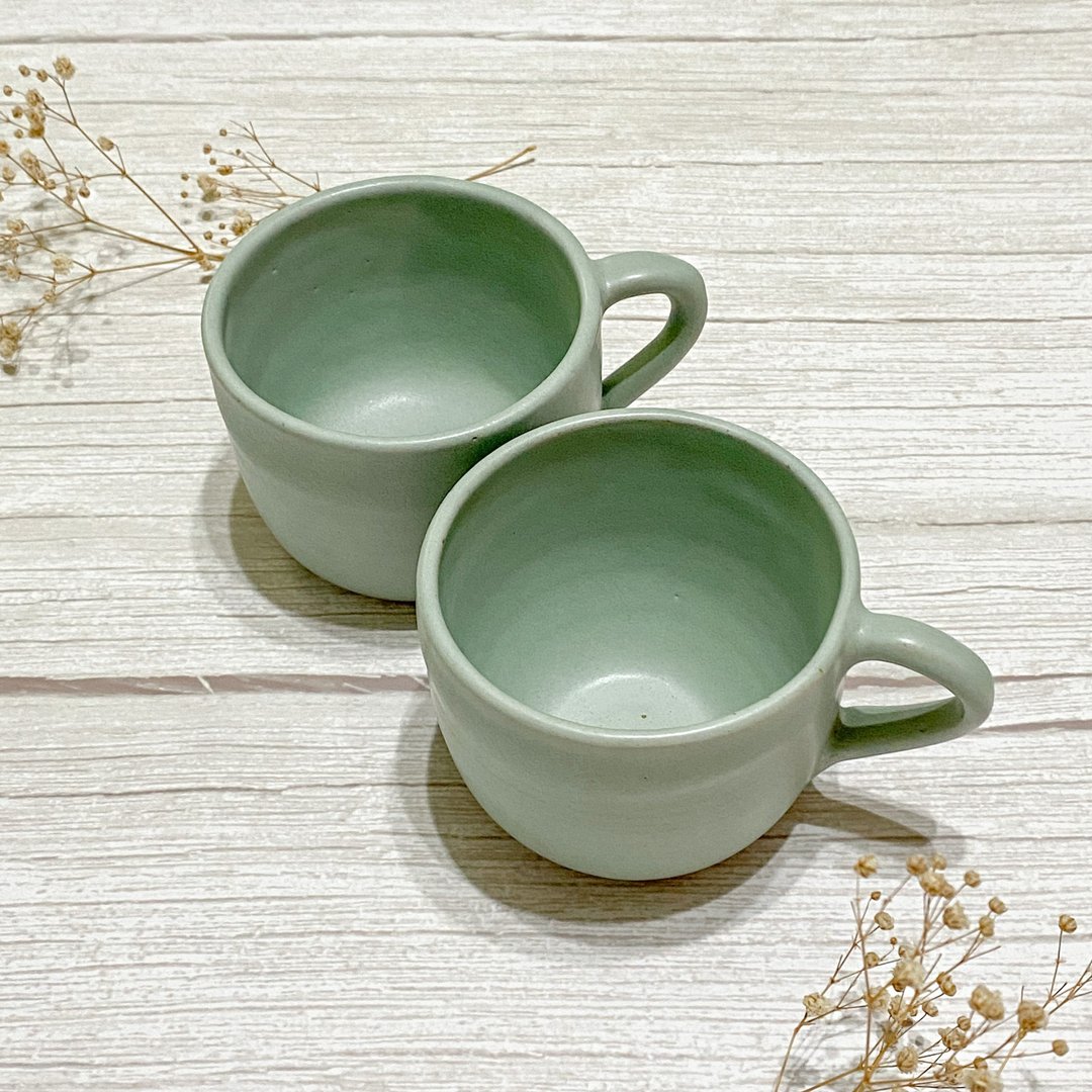 釉名 x绿丝绸x 马克杯-单入 - 咖啡杯/马克杯 - 陶 绿色