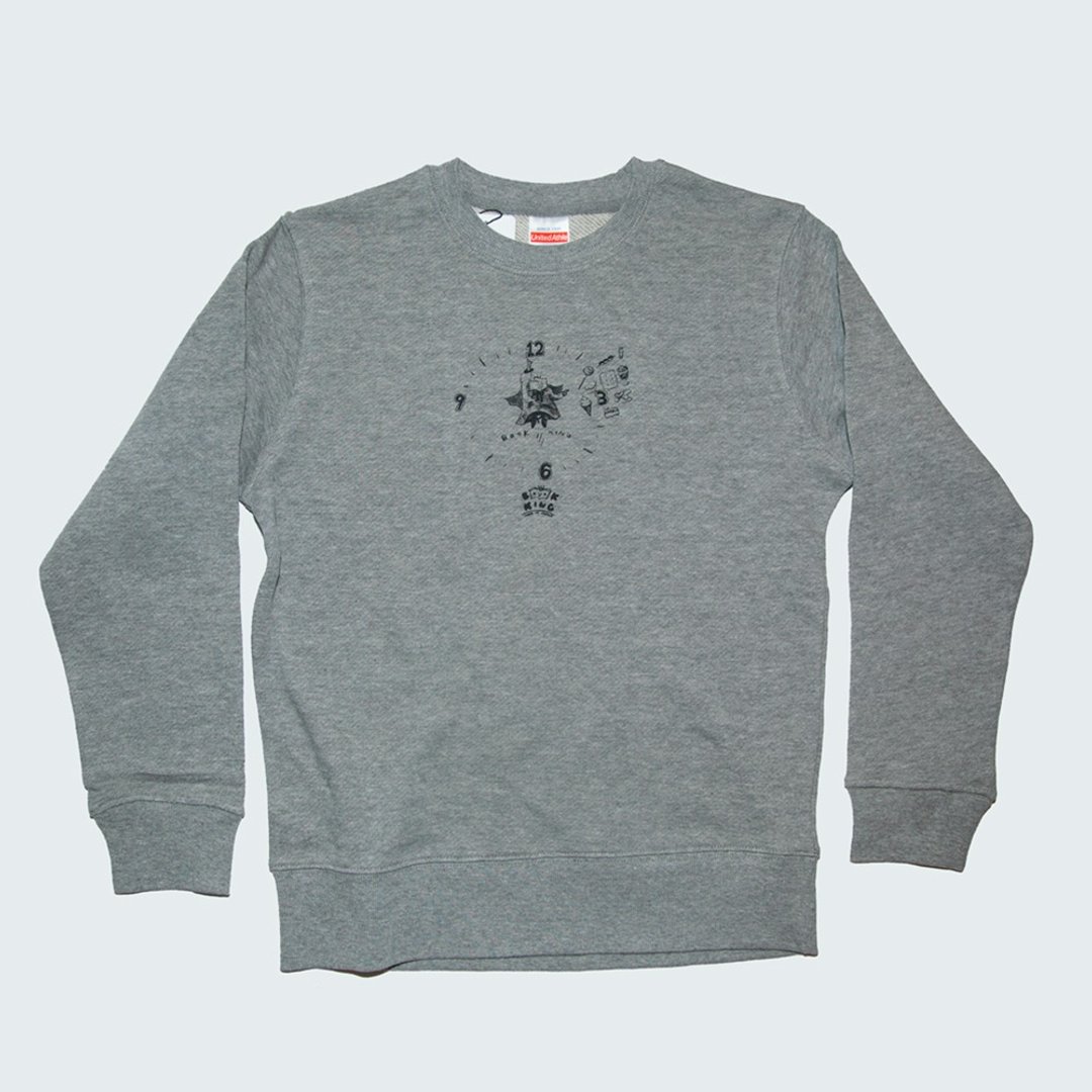 Book King's snack time Illustration print A little surreal sweatshirt Unisex XS ~ XL size Tcollector - 中性连帽卫衣/T 恤 - 棉 灰色