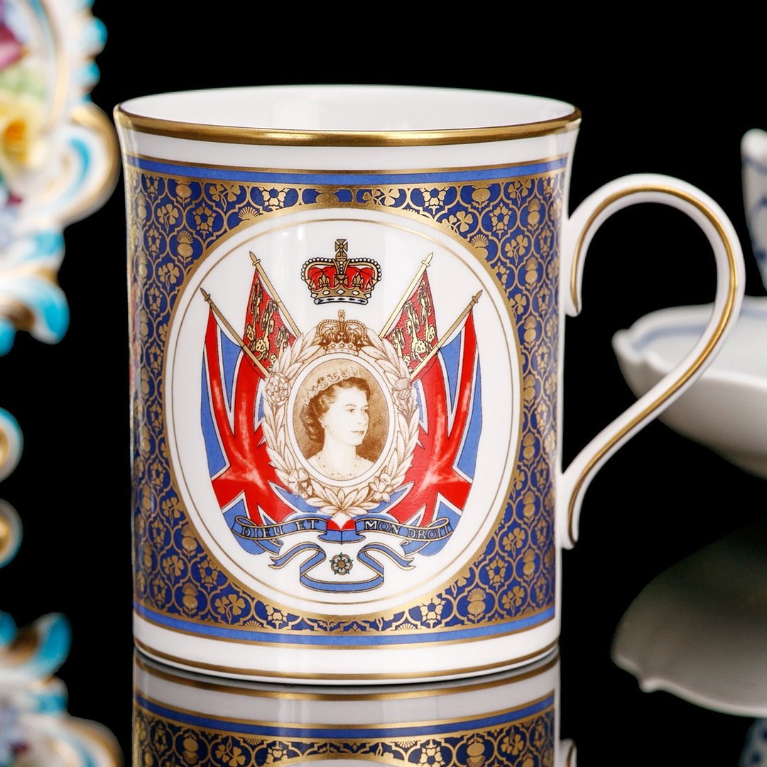 英国制Spode王者之风2003年限量骨瓷女王纪念年度生日茶杯马克杯 - 咖啡杯/马克杯 - 瓷 