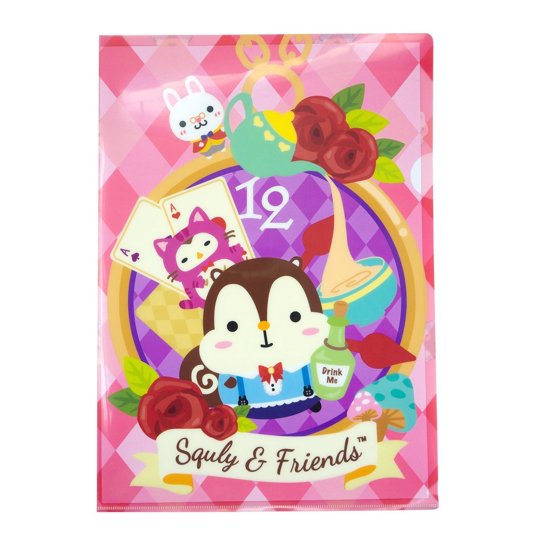 Squly & Friends A4 尺寸 PP 胶文件夹-梦游仙境粉红色 - E054SQS - 文件夹/资料夹 - 塑料 粉红色