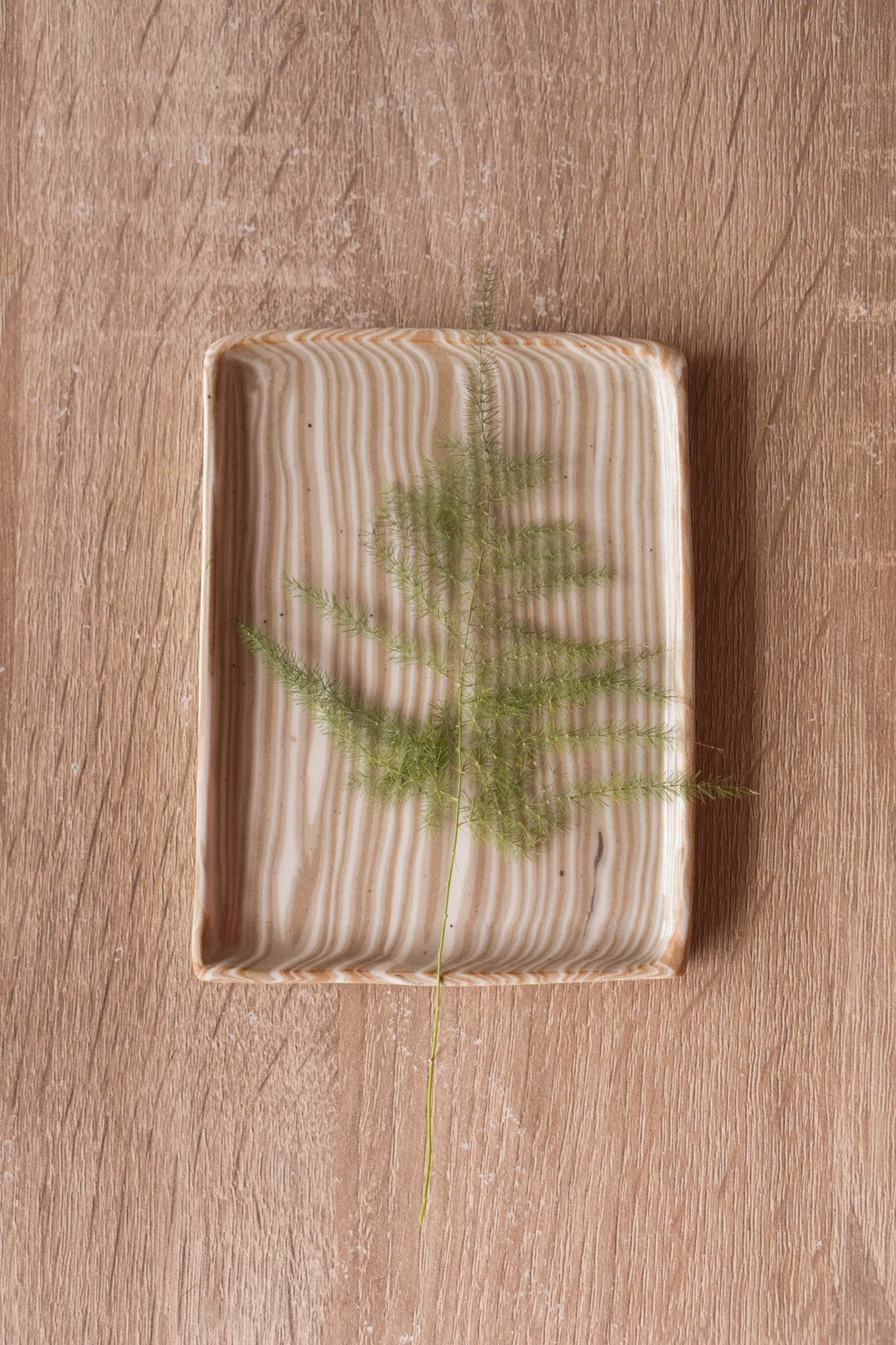 条纹鱼池土陶盘 - 盘子/餐盘/盘架 - 陶 卡其色