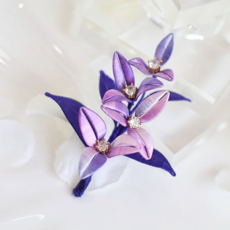 幻彩紫红 兰花 百合花 大家 - 发饰 - 丝．绢 紫色