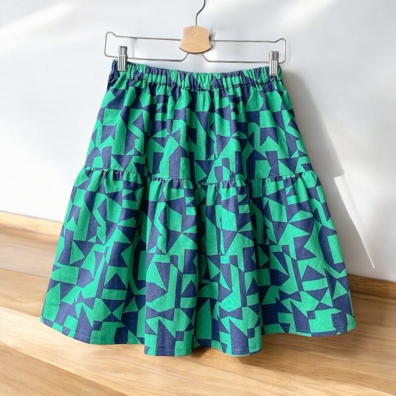 几何图形 绿 - 西班牙圆舞裙 - 裙子 - 棉．麻 多色