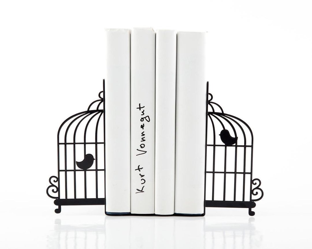 Metal Bookends -Birdcage- Unique book holders // FREE SHIPPING WORLDWIDE // - 摆饰 - 其他金属 黑色