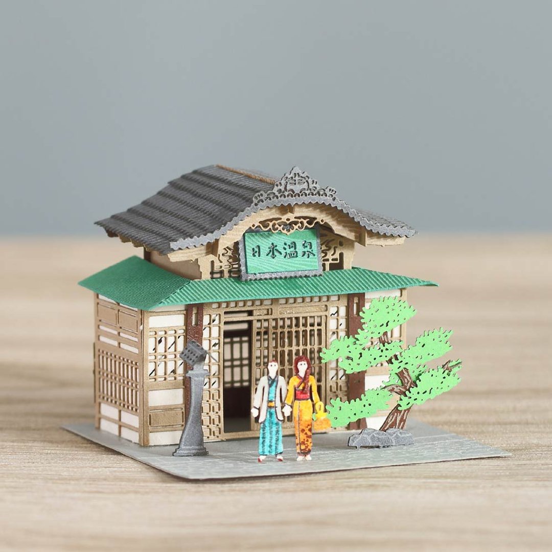 日本温泉 FingerART纸艺术模型 连展示盒 日本文化系列 (SJ-5122) - 木工/竹艺/纸艺 - 其他材质 粉红色