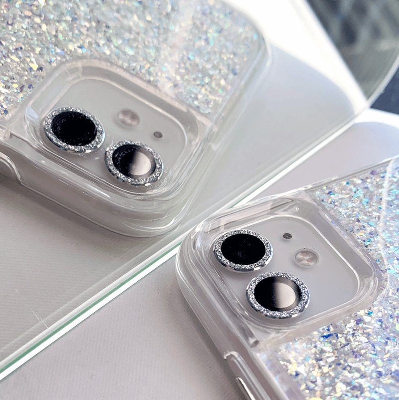 【蓝宝石】闪耀镜头保护贴 iPhone 13 12 Pro Max 闪钻镜头保护贴 - 手机配件 - 宝石 银色