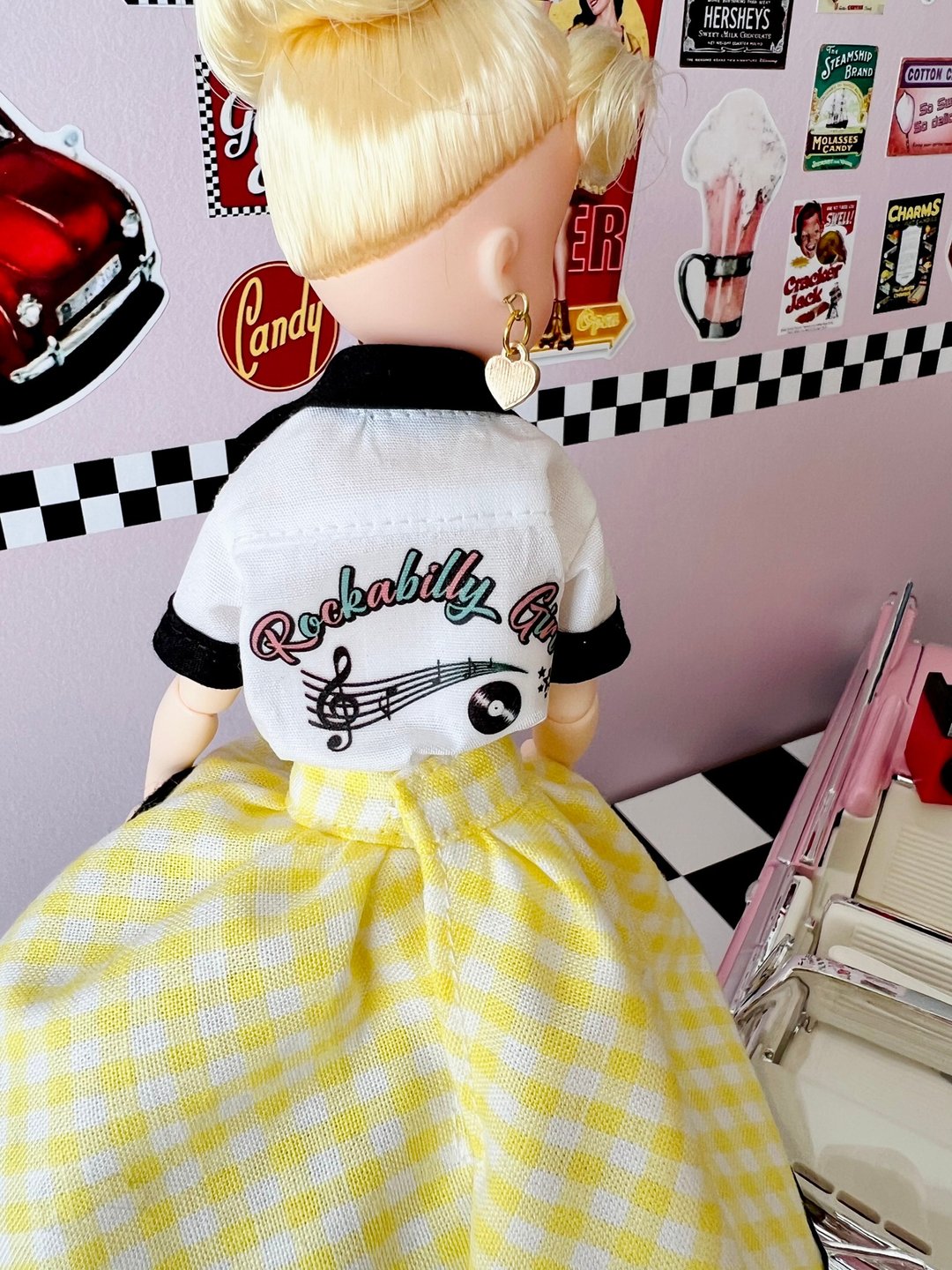 Licca-chan Blythe 摇滚衬衫 - 玩偶/公仔 - 棉 红色