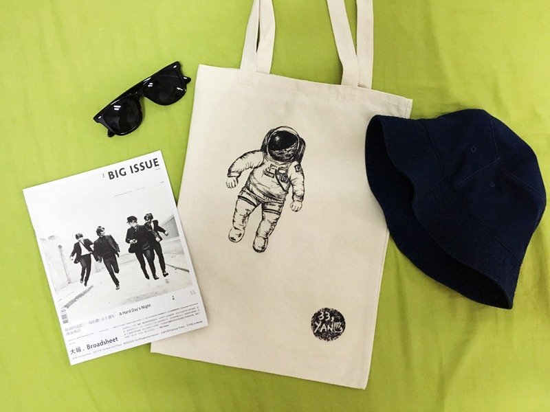 宇宙人帆布袋 - 侧背包/斜挎包 - 其他材质 白色