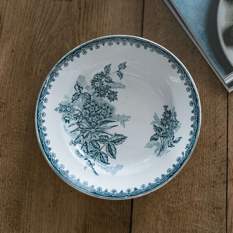 暗晶绿汤皿 直径21.7cm - 盘子/餐盘/盘架 - 陶 