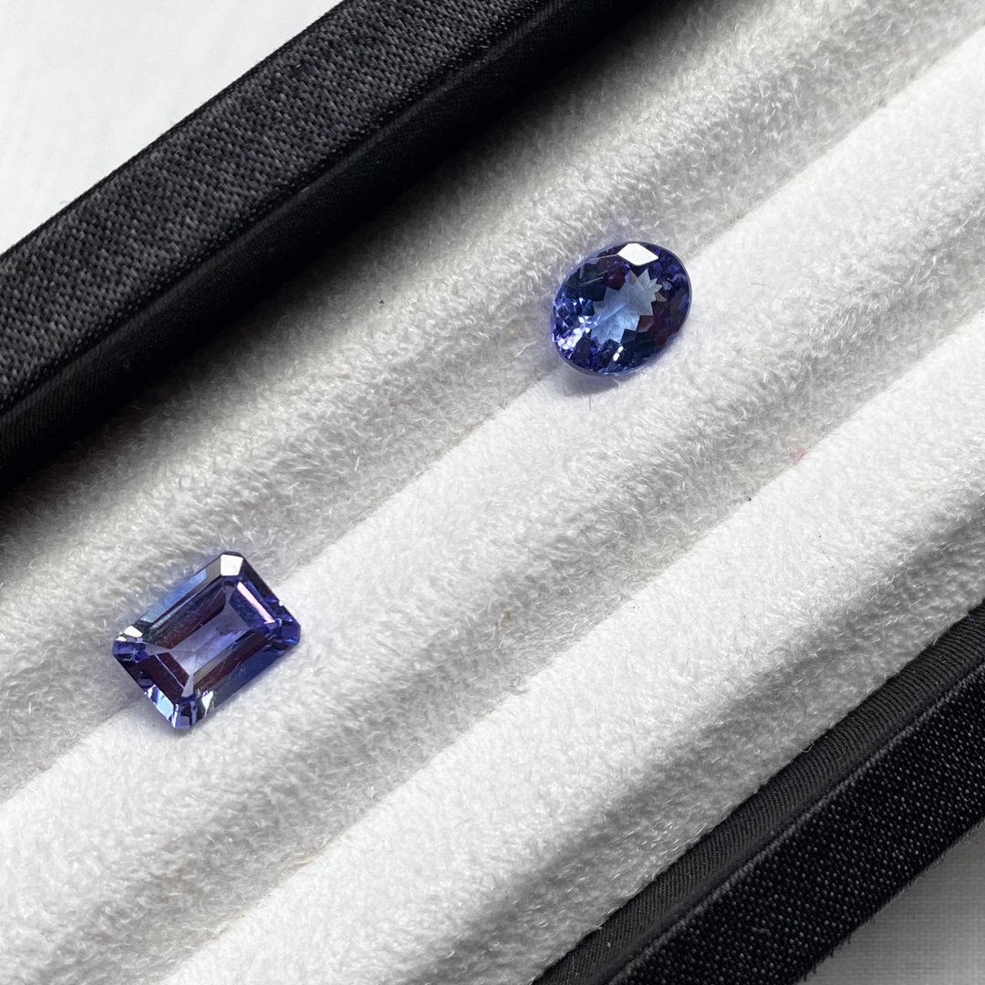 【裸石】丹泉石 Tanzanite 无烧 1.79ct/1.51ct LTAN01/LTAN02 - 项链 - 宝石 蓝色