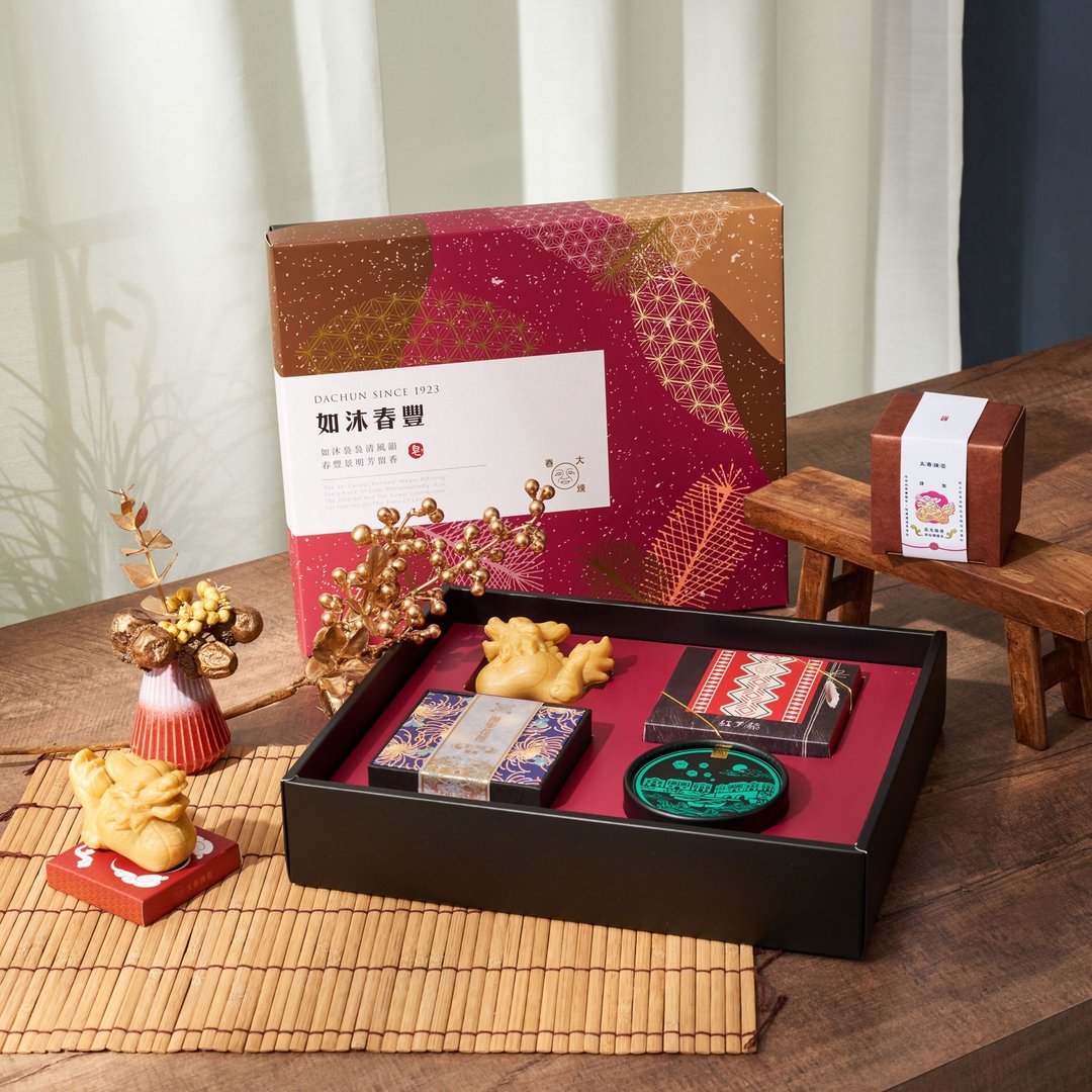 如沐春丰春节礼盒-龙光焕发、瓜颜悦色、红藜沐浴、蓬松发饼/四入 - 肥皂/手工皂 - 其他材质 