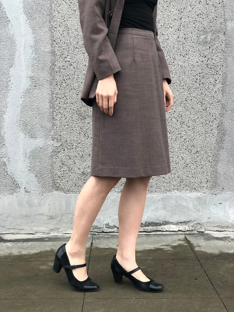 咖啡西装短裙 - 裙子 - 其他材质 咖啡色