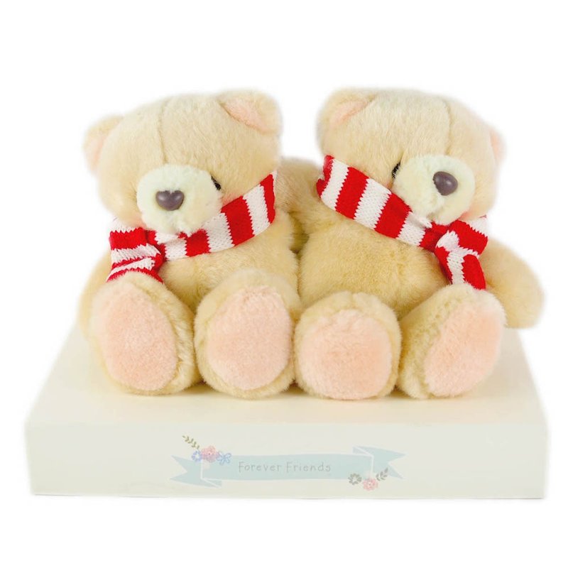 4.5寸/双人围巾绒毛熊【Hallmark-ForeverFriends 情人系列】 - 玩偶/公仔 - 其他材质 咖啡色