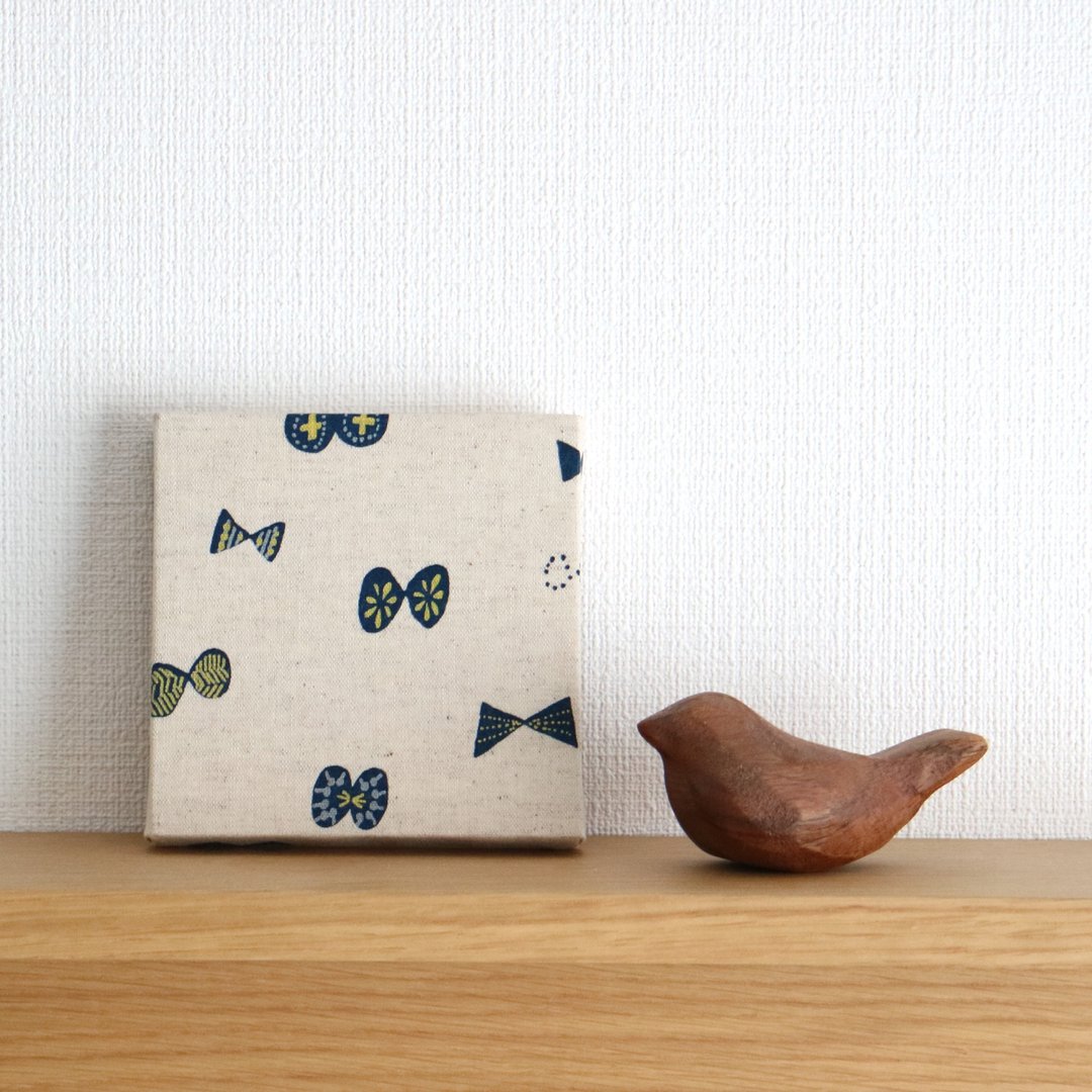 12x12cm fabric panel [ribbon ivory] - 墙贴/壁贴 - 棉 白色