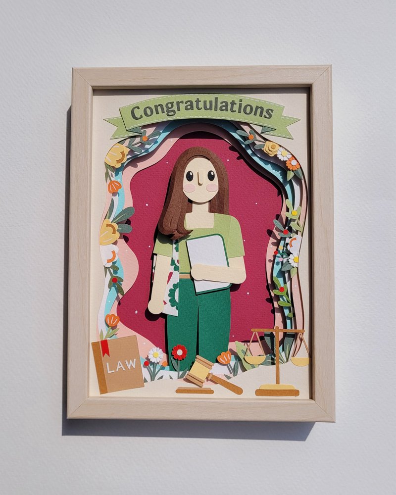 Layered custom papercut frame: congratulations theme. - 画框/相框 - 纸 