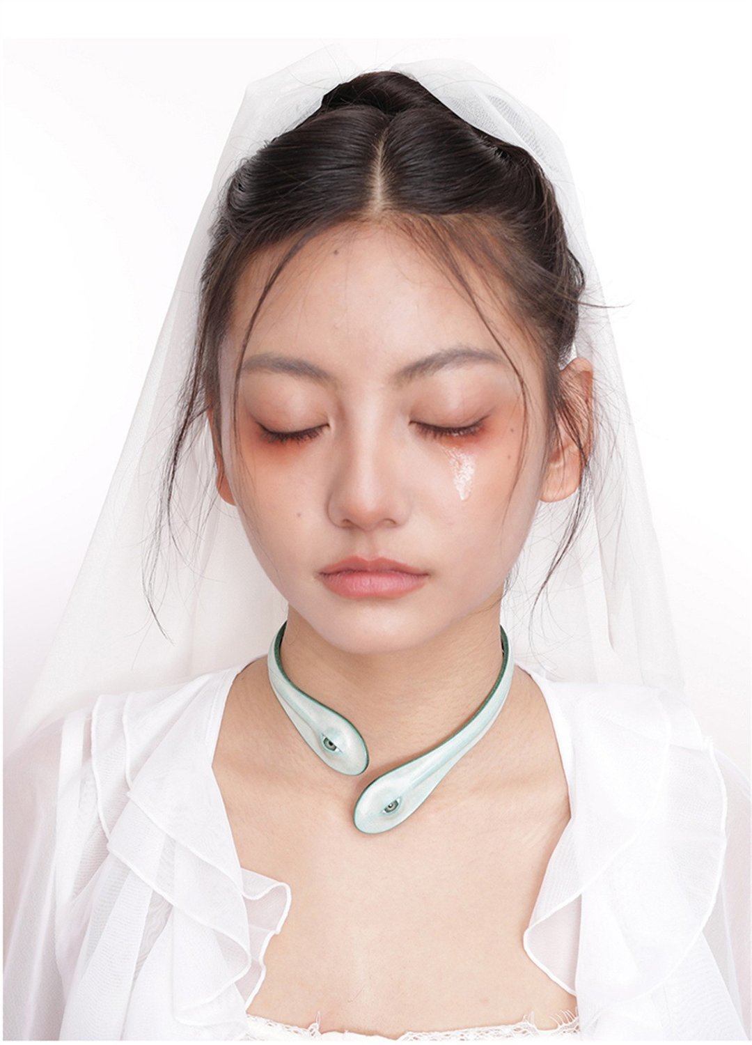 很多顔色 Alleyes 雙頭眼珠Choker 皮革手工頸圈手環項鏈 - 项链 - 真皮 绿色