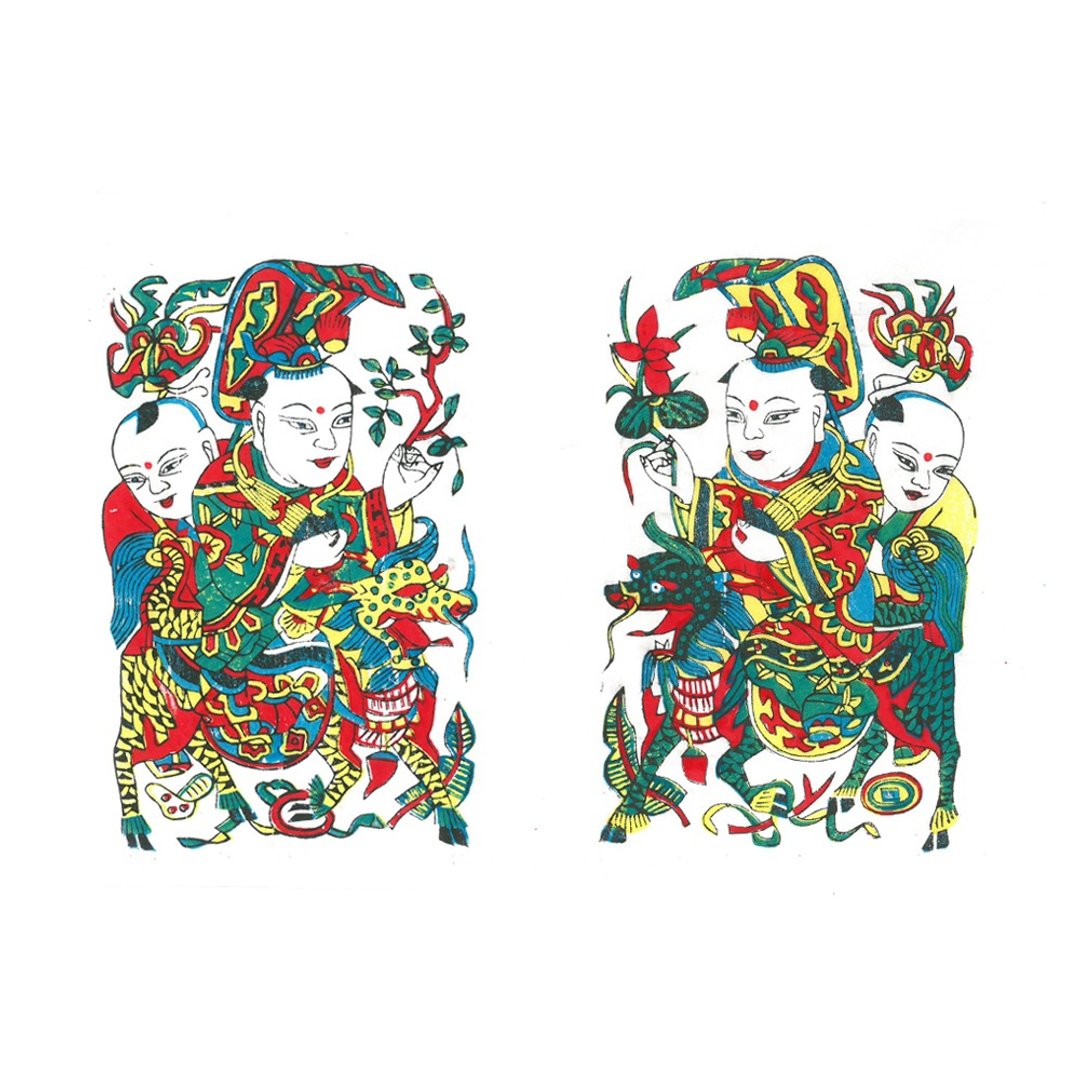 武强年画 / 麒麟送子 - 海报/装饰画/版画 - 纸 白色