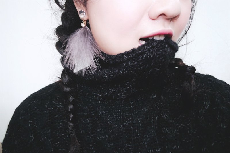 百变 多重配搭耳环 套装 毛毛流苏耳针 灰色 - 耳环/耳夹 - 其他材质 灰色