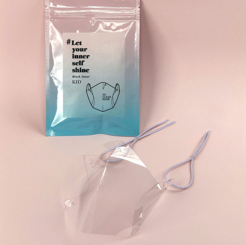 【需折叠】1片装小童 - 立体高清抗菌防雾透明口罩 - 口罩 - 其他材质 透明