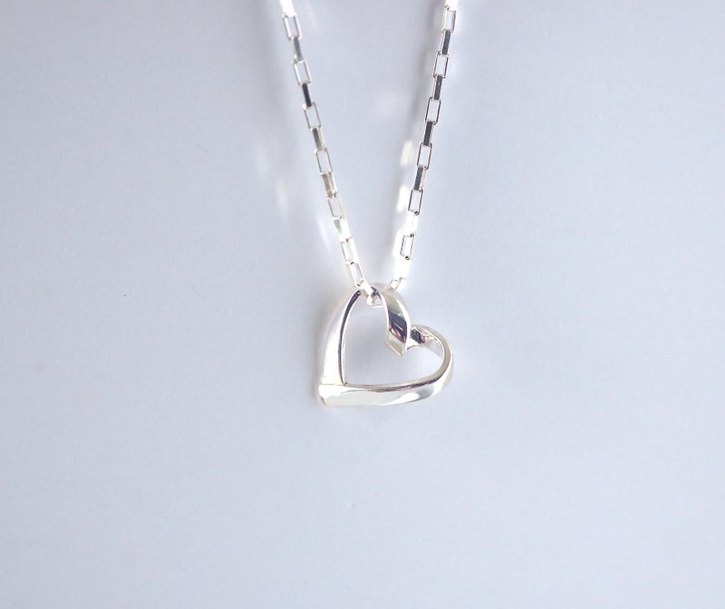 意大利银链~爱心心形纯银素银项链-生日礼物 - 项链 - 纯银 银色